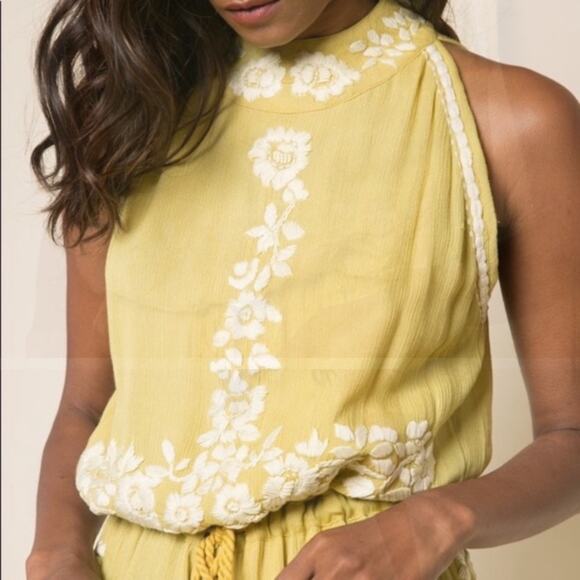 RAGA Yellow Embroidered Romper Small New - Picture 3 of 9